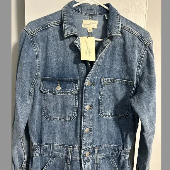 NWT Universal Thread Utility Baggy Denim Jumpsuit Women's Size 10 - Picture 2 of 14